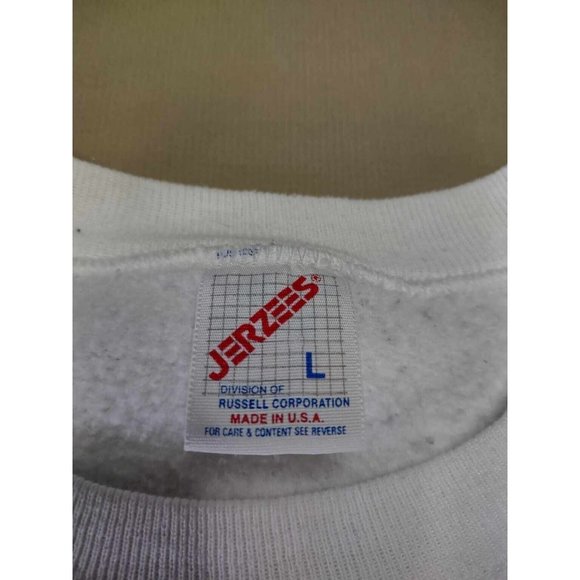 Vintage Jerzees Lace Accent White Sweatshirt Sz L Made In USA - Picture 3 of 6